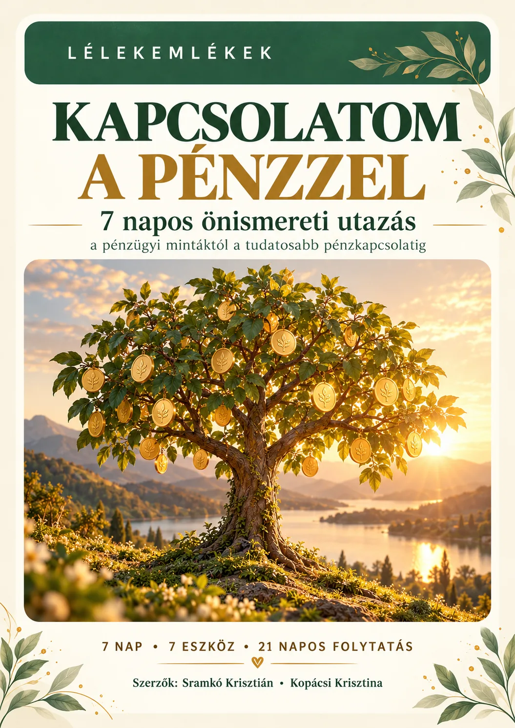 Kapcsolatom a pénzzel – aranyló pénzfát ábrázoló munkafüzet borító